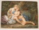 Miniature painted gallant scene with naked couple embracing, Ecole Francaise signed J.Charlier, eighteenth