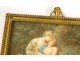 Miniature painted gallant scene with naked couple embracing, Ecole Francaise signed J.Charlier, eighteenth