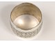 Napkin ring in sterling silver, punches Minerva Ravinet and D&#39;Enfert, decorated with flowers, Art Nouveau, nineteenth