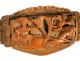 Snuffbox Corozo carved, decorated the god Neptune or Poseidon and a gallant scene, nineteenth