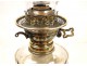 Bronze oil lamp, crystal and porcelain, Napoleon III nineteenth