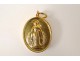 Reliquary oval Louis de Montfort and Mary, gilt metal nineteenth