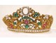 Crown, tiara or Virgin statue, golden brass and rhinestone, nineteenth