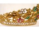 Crown, tiara or Virgin statue, golden brass and rhinestone, nineteenth