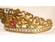 Crown, tiara or Virgin statue, golden brass and rhinestone, nineteenth