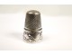 Thimble in silver, decorated with foliage and shield, Napoleon III nineteenth