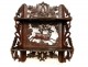 Wall shelf carved in the Black Forest, decorated with a stag and oak leaves, nineteenth