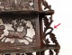 Wall shelf carved in the Black Forest, decorated with a stag and oak leaves, nineteenth