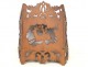 Wall shelf carved in the Black Forest, decorated with a stag and oak leaves, nineteenth