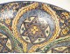 Dish or bowl glazed earthenware, decorated with flowers and stars of David, Morocco, Maghreb, twentieth