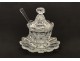 Mustard with spoon, cut crystal Baccarat France, nineteenth