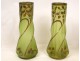 Pair of molten glass enamelled Art Nouveau, nineteenth