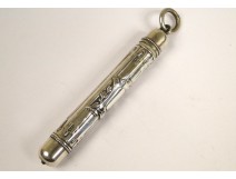 Pencil in silver, decorated with flowers, Napoleon III nineteenth