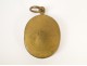 Reliquary oval gold metal pendant, dedicated to Saint Louis de Montfort, wooden coffin nineteenth