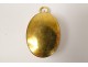 Reliquary oval gold metal pendant, dedicated to Saint Louis de Montfort, nineteenth