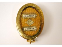 Reliquary, gilded metal pendant, dedicated to Saint Louis de Montfort, nineteenth