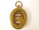 Reliquary oval gold metal pendant, dedicated to Saint Louis de Montfort, decorated with the Virgin Mary, nineteenth