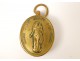 Reliquary oval gold metal pendant, dedicated to Saint Louis de Montfort, decorated with the Virgin Mary, nineteenth