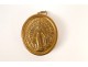 Reliquary, gilded metal pendant, dedicated to Saint Louis de Montfort, with a piece of jacket nineteenth