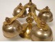 Bell bells ceremony four gilt bronze, decorated with lilies, nineteenth