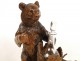 Bear liqueur, Black Forest carved wood nineteenth