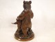 Bear liqueur, Black Forest carved wood nineteenth