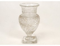 Vase cut crystal Baccarat, diamond points, XIX