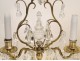 Pair of candlesticks with tassels, gilt bronze and crystal nineteenth