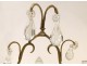 Pair of candlesticks with tassels, gilt bronze and crystal nineteenth