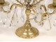 Pair of candlesticks with tassels, gilt bronze and crystal nineteenth