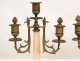 Pair Louis XVI chandeliers, marble and brass nineteenth