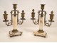 Pair Louis XVI chandeliers, marble and brass nineteenth