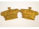 Pair of gilded bronze wreaths, decorative elements, XIX