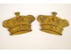 Pair of gilded bronze wreaths, decorative elements, XIX