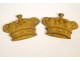 Pair of gilded bronze wreaths, decorative elements, XIX