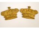 Pair of gilded bronze wreaths, decorative elements, XIX