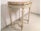 Louis XVI console, lacquered wood carved marble, Napoleon III nineteenth