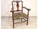 Provencal chair carved walnut, tapestry dots, XIX