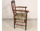 Provencal chair carved walnut, tapestry dots, XIX