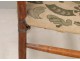 Provencal chair carved walnut, tapestry dots, XIX