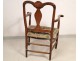 Provencal chair carved walnut, tapestry dots, XIX