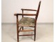 Provencal chair carved walnut, tapestry dots, XIX