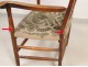 Provencal chair carved walnut, tapestry dots, XIX