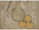 HST Cubist painting, still life vase of flowers and apples, Gouret, twentieth