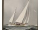 Gouache marine, yacht or sailboat regatta, Léon Haffner twentieth