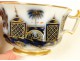 Bayeux porcelain mug, decorated with figures, birds and bridges nineteenth