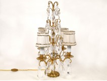 Chandelier with tassels, gilt bronze and crystal lamp, XIX