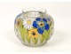 Ball vase, glass paste, glass enamel flowers A.Mazoyer, Art Deco twentieth