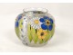 Ball vase, glass paste, glass enamel flowers A.Mazoyer, Art Deco twentieth