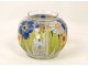 Ball vase, glass paste, glass enamel flowers A.Mazoyer, Art Deco twentieth